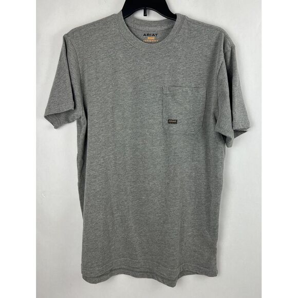 Ariat Rebar Shirt Mens Large Gray Double-Sided Graphic Tee USA Flag America - Picture 2 of 4